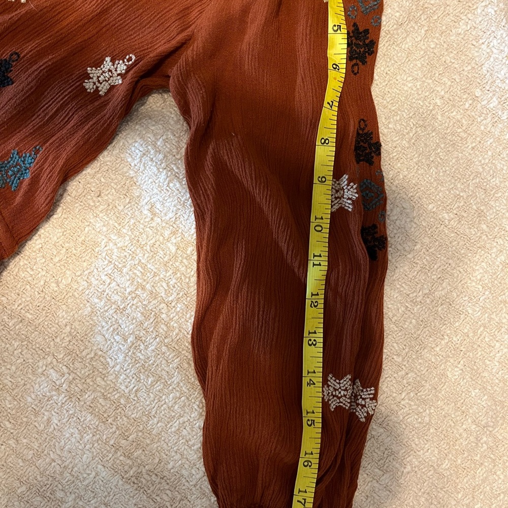 Free People Star Gazer Embroidered Dress Brown Size Small - Picture 12 of 12